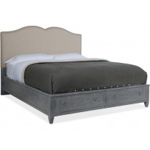 Hamilton King Upholstered Panel Bed w/ Storage Footboard 