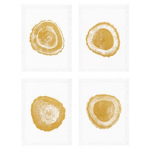 Gold Foil Tree Rings Prints - Set of 4 